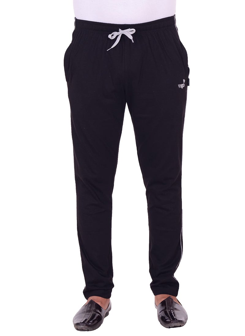 VEGO Men's Mid Rise Regular Fit Cotton Trackpants (111-BLACK-3XL_Black_3XL) - Image 5
