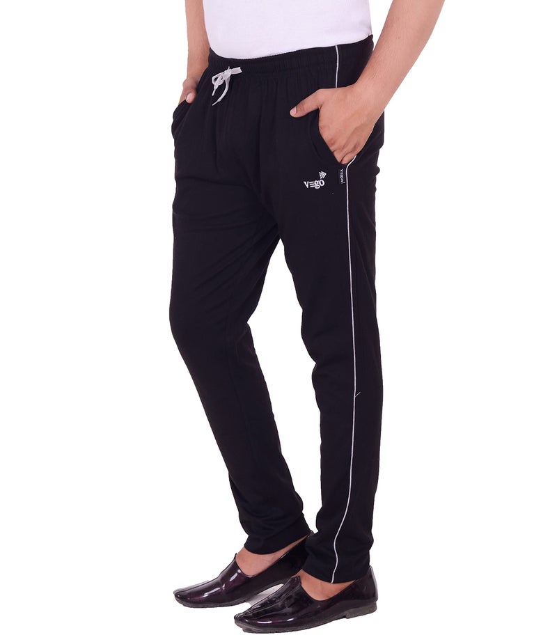 VEGO Men's Mid Rise Regular Fit Cotton Trackpants (111-BLACK-3XL_Black_3XL) - Image 2