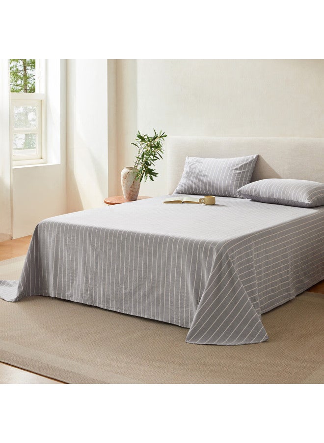 Shuixingjiafang Cotton Bed Sheet, 100% Pure Cotton, 60-count Washed Long-staple Cotton, Class A Bed Cover, Single Piece Mattress Protector, 240x245