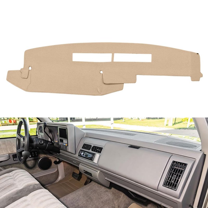 BLIBLIUNIT Dashboard Cover Custom Fit for Chevy ChevroletGMC Sierra C1500 C2500 C3500 K1500 K2500 K3500 Pickup Truck 19881994 Dash Cover Mat 8894Beige