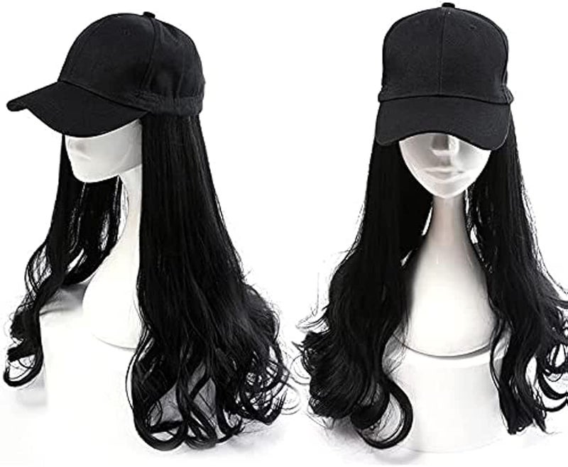 قبعة بيسبول ECIF شعر مستعار من القماش الصناعي باللون الأسود