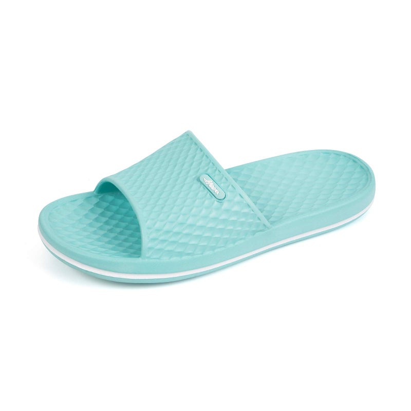 FUNKYMONKEY Womens Bathroom Shower Slippers Indoor Home Beach Non Slip Sandal (9 M US, Lt Blue/FMB) - Image 1