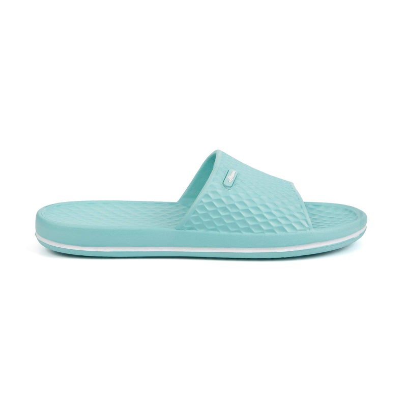 FUNKYMONKEY Womens Bathroom Shower Slippers Indoor Home Beach Non Slip Sandal (9 M US, Lt Blue/FMB) - Image 2