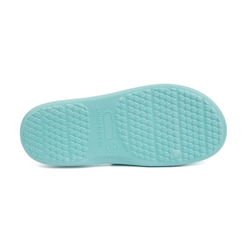 FUNKYMONKEY Womens Bathroom Shower Slippers Indoor Home Beach Non Slip Sandal (9 M US, Lt Blue/FMB) - Image 5
