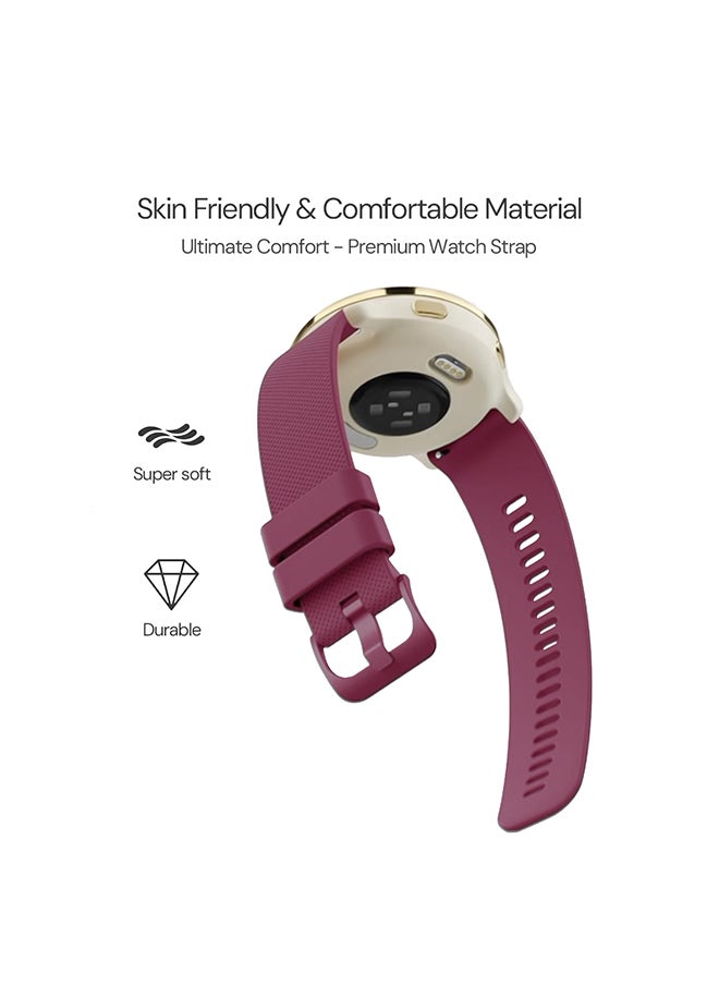 O Ozone Silicone Bands For Samsung Galaxy Watch 3 45mm Galaxy Watch 46mm , 22mm Silicone Sports Replacement Strap with Metal Buckle for Women Men- Wine  - Image 4