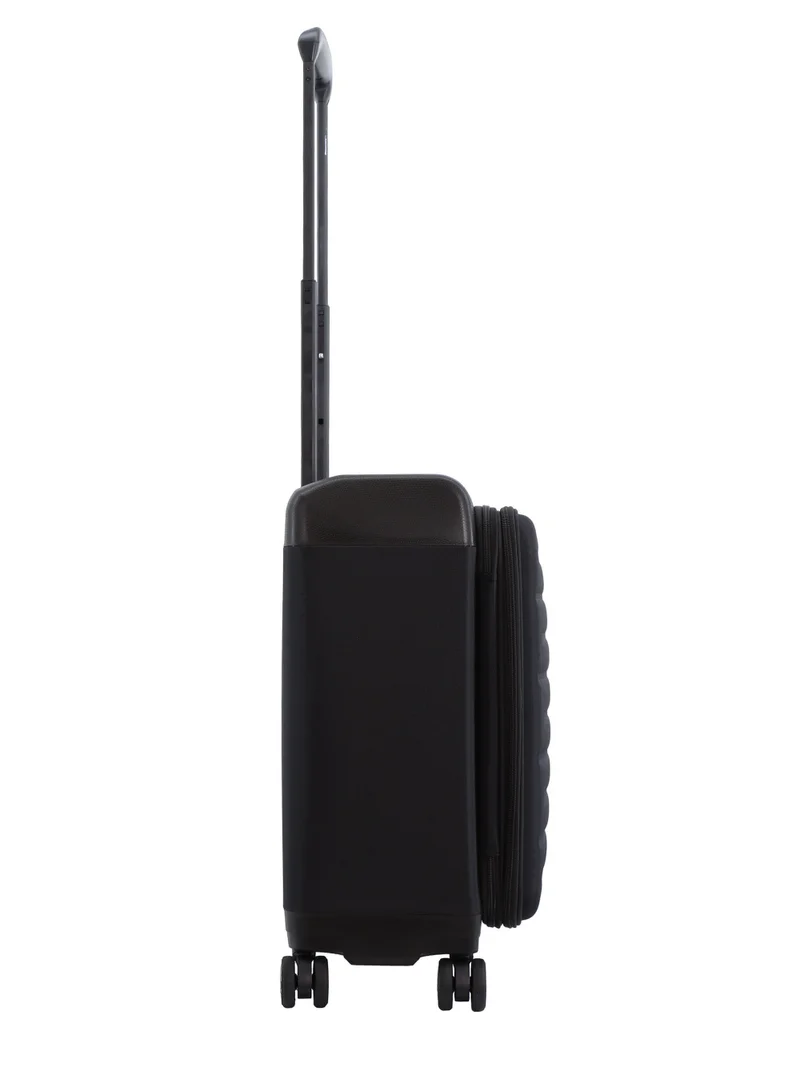 Discovery Discovery Motion PP and Polyester Small Cabin Carry-On Luggage Black, Durable Lightweight Unbreakable Suitcase, 4 Double Wheel With TSA Lock Trolley Bag (20 Inch).