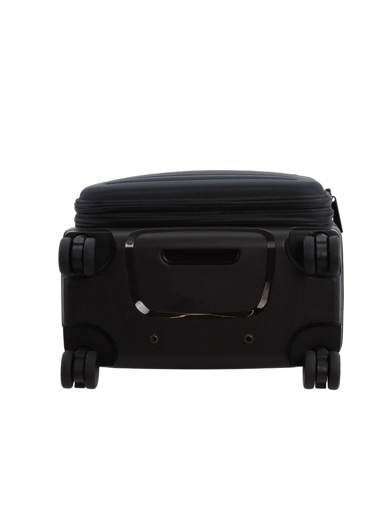 Discovery Discovery Motion PP and Polyester Small Cabin Carry-On Luggage Black, Durable Lightweight Unbreakable Suitcase, 4 Double Wheel With TSA Lock Trolley Bag (20 Inch).