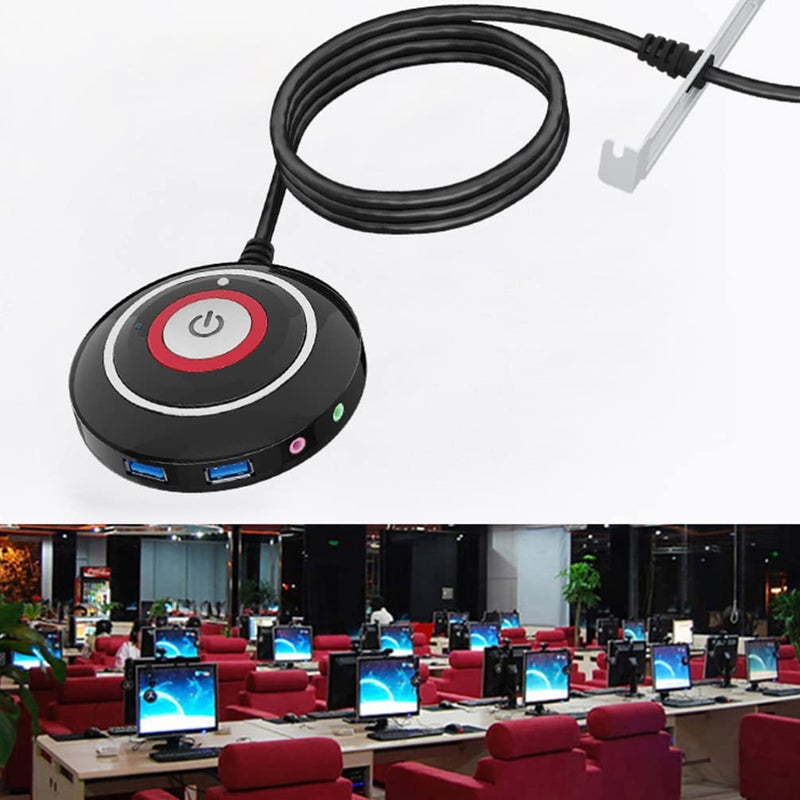 Black USB Extension Cable With Reset Button For Desktop Computer Power Supply - Image 5