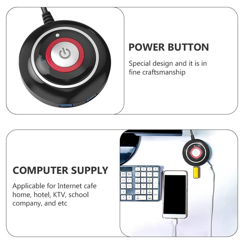 Black USB Extension Cable With Reset Button For Desktop Computer Power Supply - Image 3