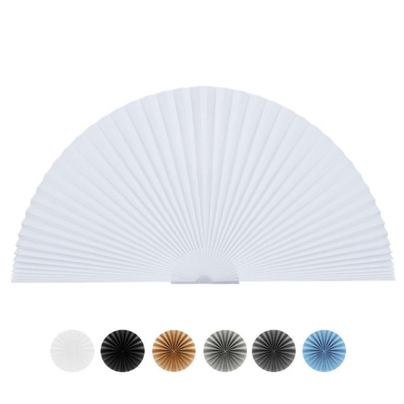 Maritown Arch Window Shade Radius 18 inch Half Circle Arched Non-Woven Stick on Cut to Size self Adhesive Light Filtering Half Moon Round Window Covering Pleated Blinds for Front Door - Image 1