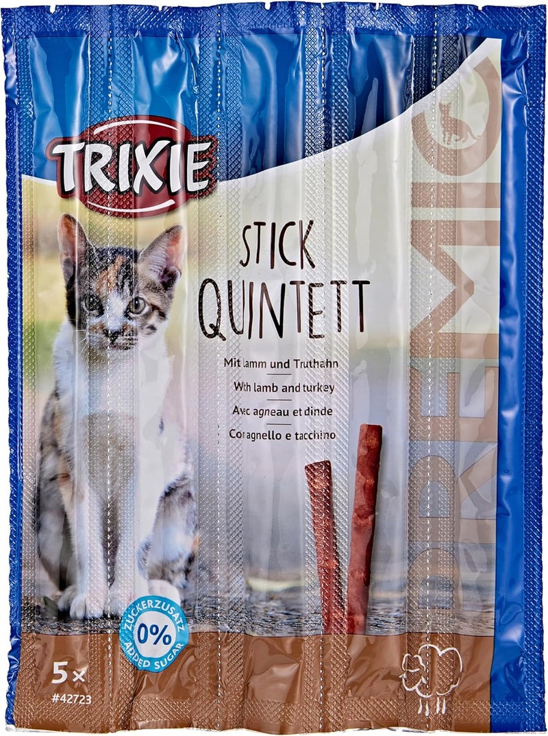 Trixie Premio Stick Quintett Cat Treats with Lamb & Turkey - Image 1