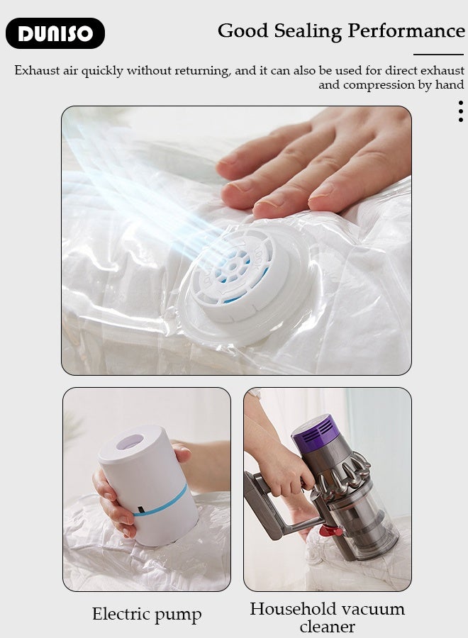 DUNISO 5 Pack Vacuum Storage Bags Reusable Vacuum Seal Storage Bags with Compression Bags Pump Space Saver Bags Home Packing Organizers for Blankets, Comforters, Pillows, Clothes Storage（100*80cm） - Image 2
