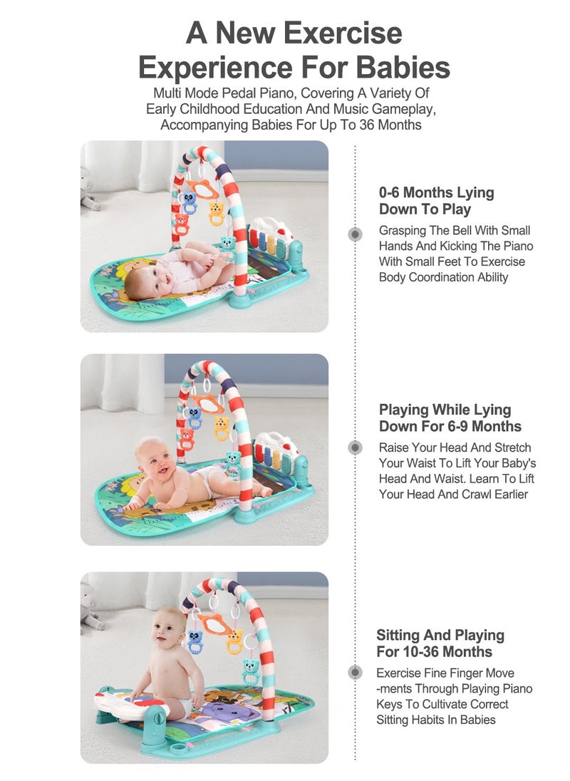 MaBaby - Baby Gyms Play Mats Musical Activity Center Baby Piano Gym Mat Tummy Time Padded Mat for Newborn Toddler Infants - Image 1