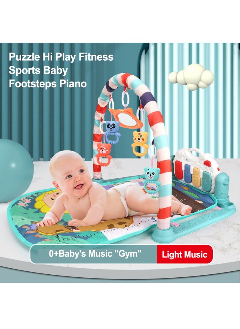 MaBaby - Baby Gyms Play Mats Musical Activity Center Baby Piano Gym Mat Tummy Time Padded Mat for Newborn Toddler Infants - Image 1