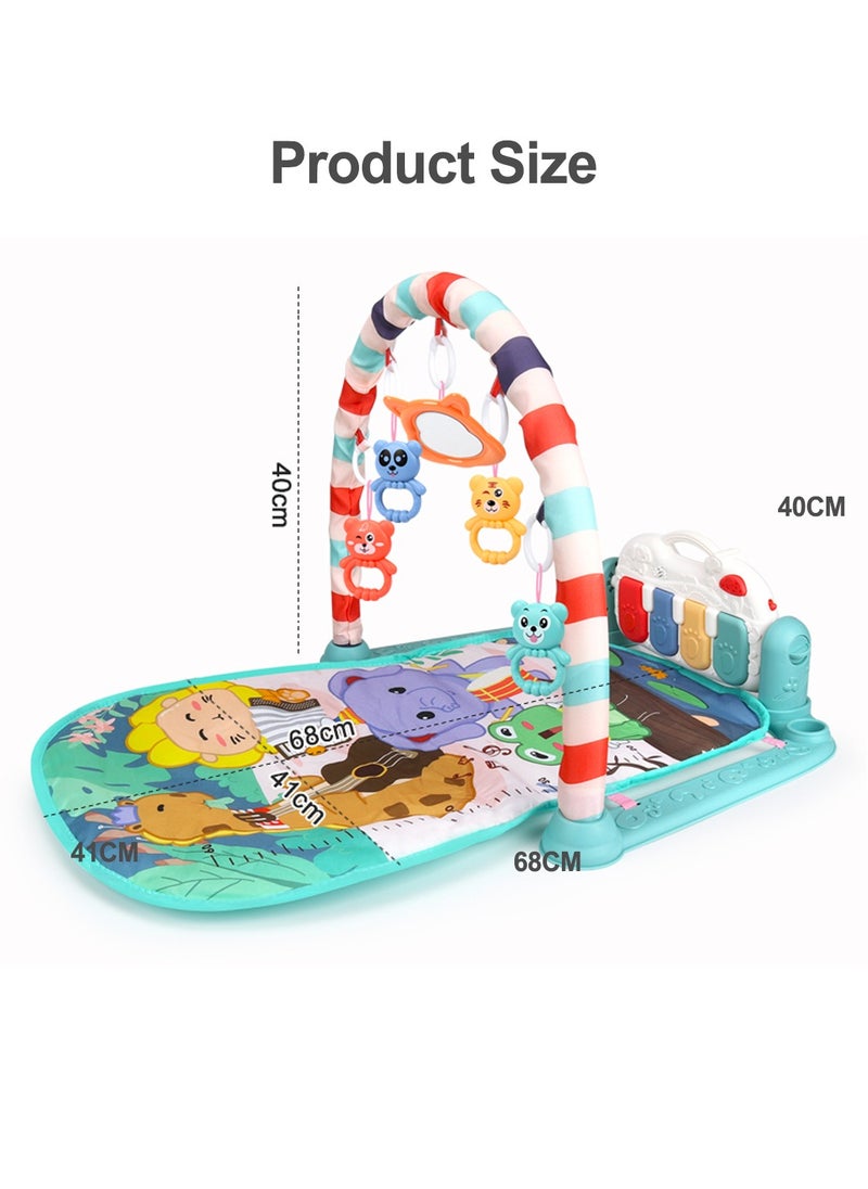 MaBaby - Baby Gyms Play Mats Musical Activity Center Baby Piano Gym Mat Tummy Time Padded Mat for Newborn Toddler Infants - Image 1