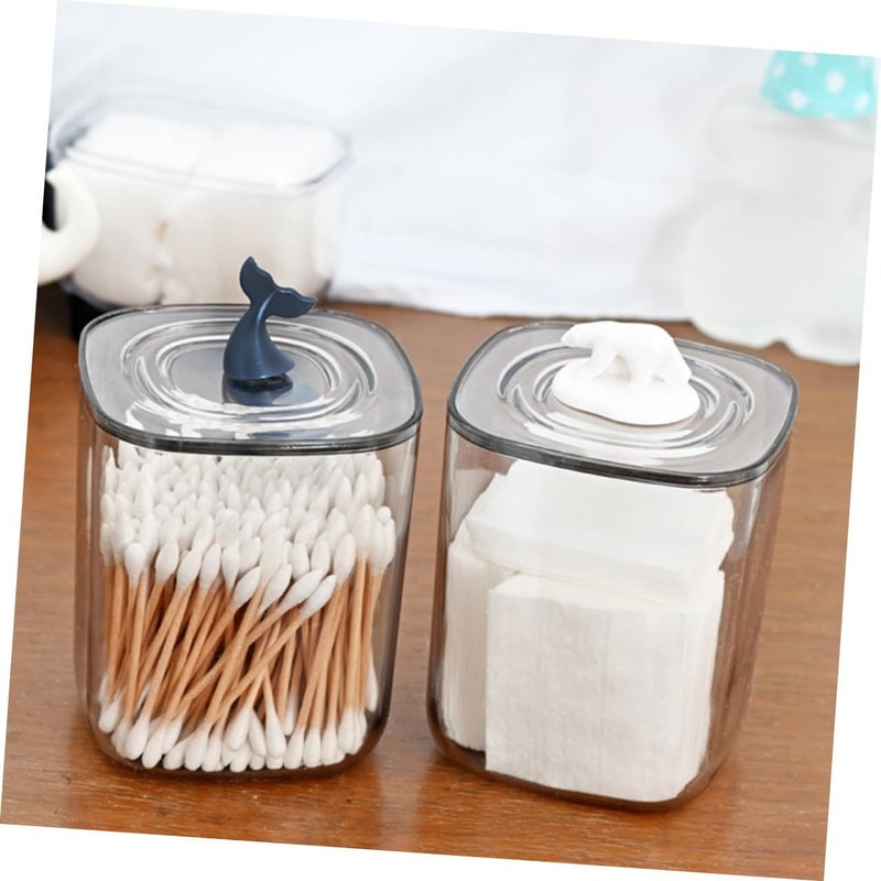 Unomor Acrylic Whale Cotton Pad Holder Cosmetic Storage Box Organizer - Image 4