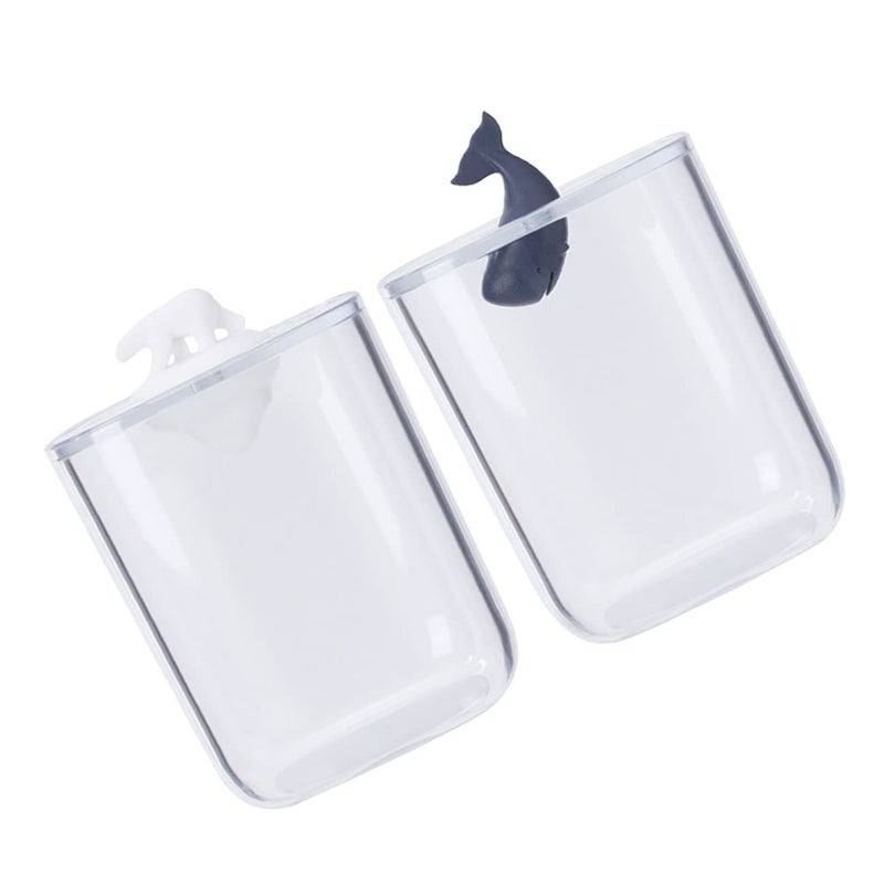 Unomor Acrylic Whale Cotton Pad Holder Cosmetic Storage Box Organizer - Image 2