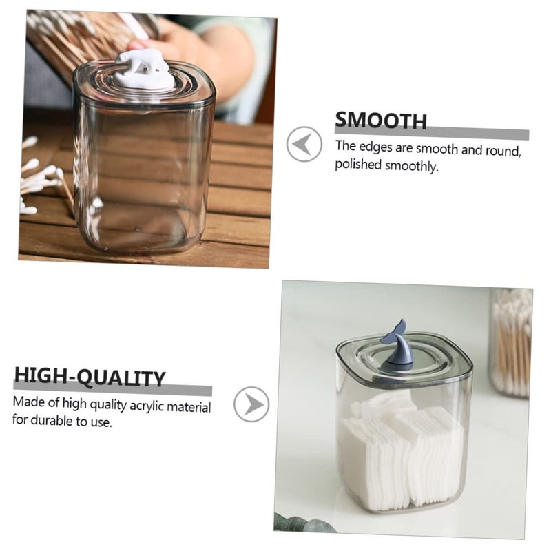 Unomor Acrylic Whale Cotton Pad Holder Cosmetic Storage Box Organizer - Image 3
