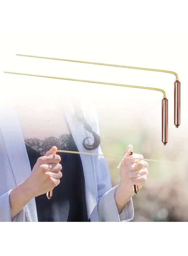 One Pair Premium Copper Handle Dowsing Rods Brass Divining Wands Comfort Grip Water Detection - Image 2