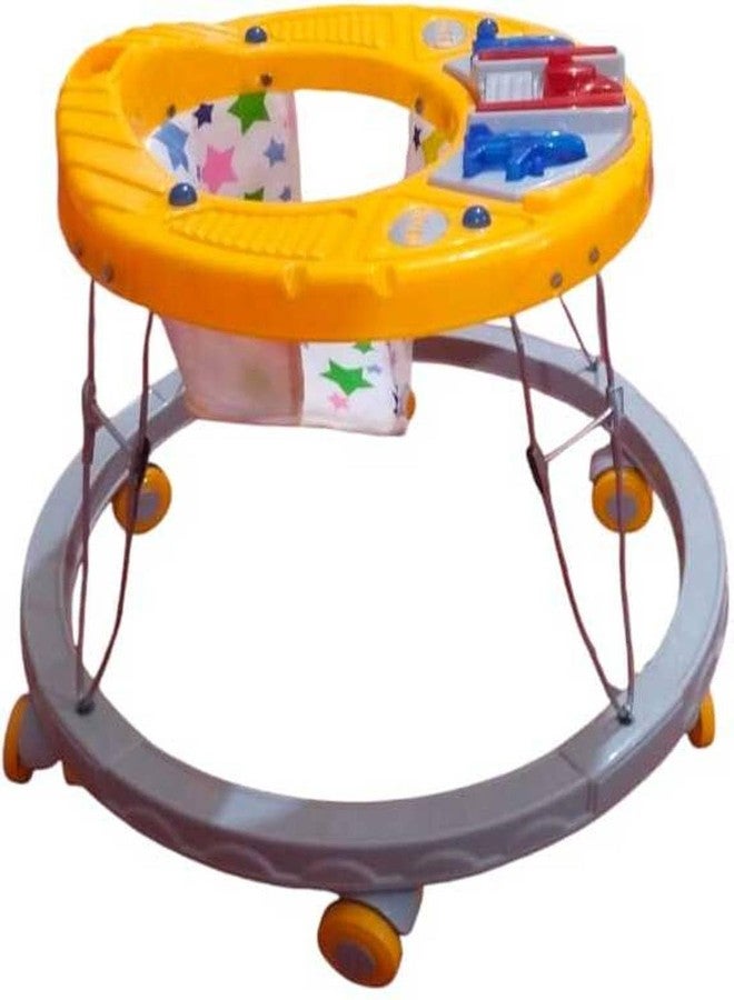 Maanit Musical Baby Walker for 6-24 Months - 2 in1 Walker for Kids, 6-Wheel Adjustable Foldable Infant Walker with Cushioned Seat, 360° Rotating Wheels - Lightweight Safe Learning Walker for Toddlers (Yellow) - Image 4