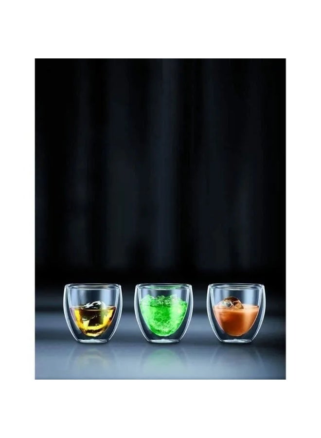 Beauenty Double Walled Glasses for Espresso Coffee Turkish Tea Espresso Coffee Cups 80 ml Set of 6 pcs - Image 2