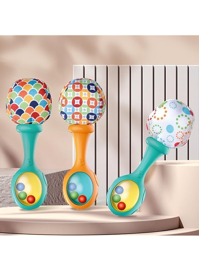 IAF Toys Rattle 'n Rock Maracas, Set of 2 Soft Musical Instruments for Babies 3+ Months, Blue & Orange - Image 2