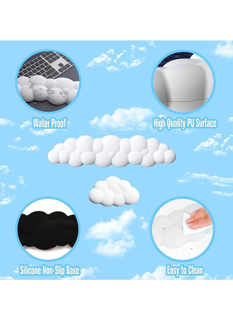 phomemo - Keyboard Cloud Wrist Rest, Mouse and Keyboard Wrist Rest Set, PU Memory Foam Non-Slip Cloud Wrist Rest, Soft and Elastic, Can Relieve Typing Pain, Ergonomic Wrist Support for Office, Computer - Image 1