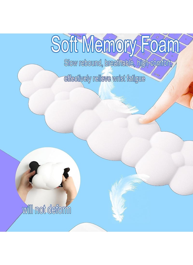 phomemo - Keyboard Cloud Wrist Rest, Mouse and Keyboard Wrist Rest Set, PU Memory Foam Non-Slip Cloud Wrist Rest, Soft and Elastic, Can Relieve Typing Pain, Ergonomic Wrist Support for Office, Computer - Image 1