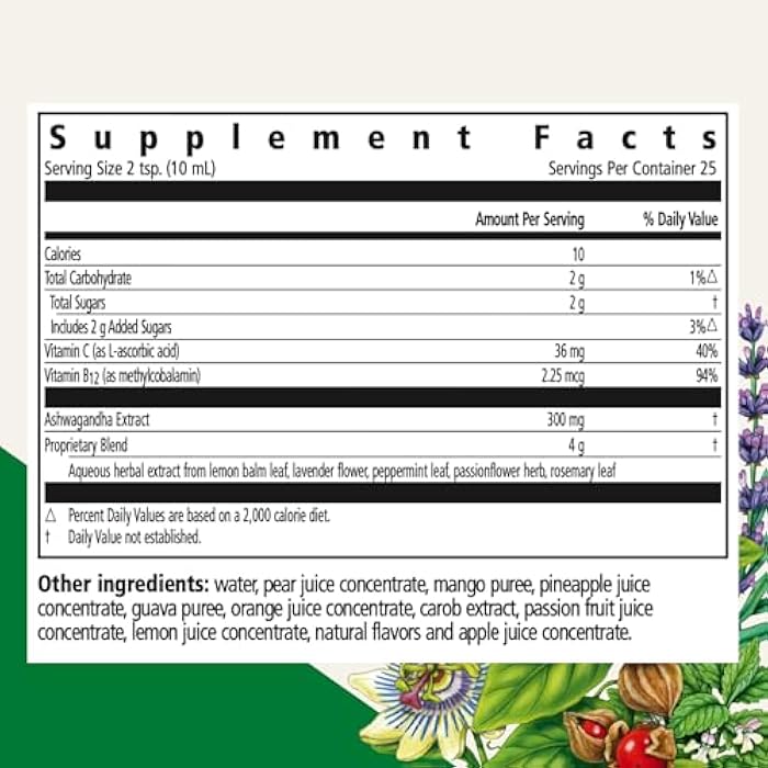 Floradix Ashwagandha Liquid Herbal & Vitamin Formula - Herbal Supplement with Ashwagandha Extract, Vitamin C, B12 & More - for Stress Support - Gentle to Digest - Vegan & Non-GMO - 8.5 fl oz - Image 2
