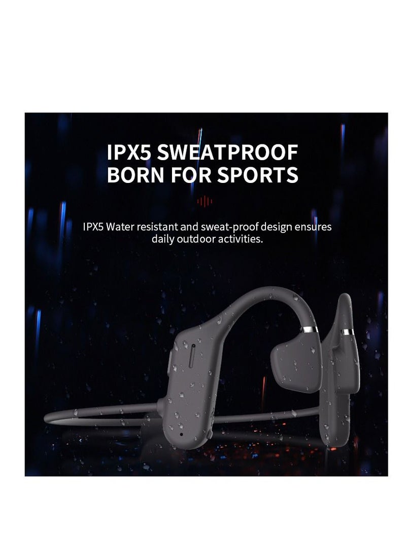 Furtey - Titanium Bone Conduction Wireless Headphones BT 5.0 Open Ear Sport Headset With Mic IPX5 Sweatproof for Cycling Running Driving Gym - Image 1