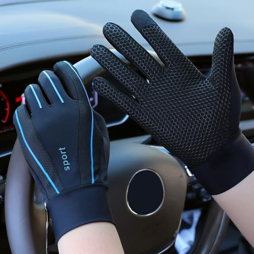 ITODA Summer Driving Gloves Men Women Anti-UV Protection Sunscreen Touchscreen Cooling Mesh Breathable Gloves Cycling Riding Full Palm Sport Non-Slip Grip Motorcycle Golf Mittens - Image 4