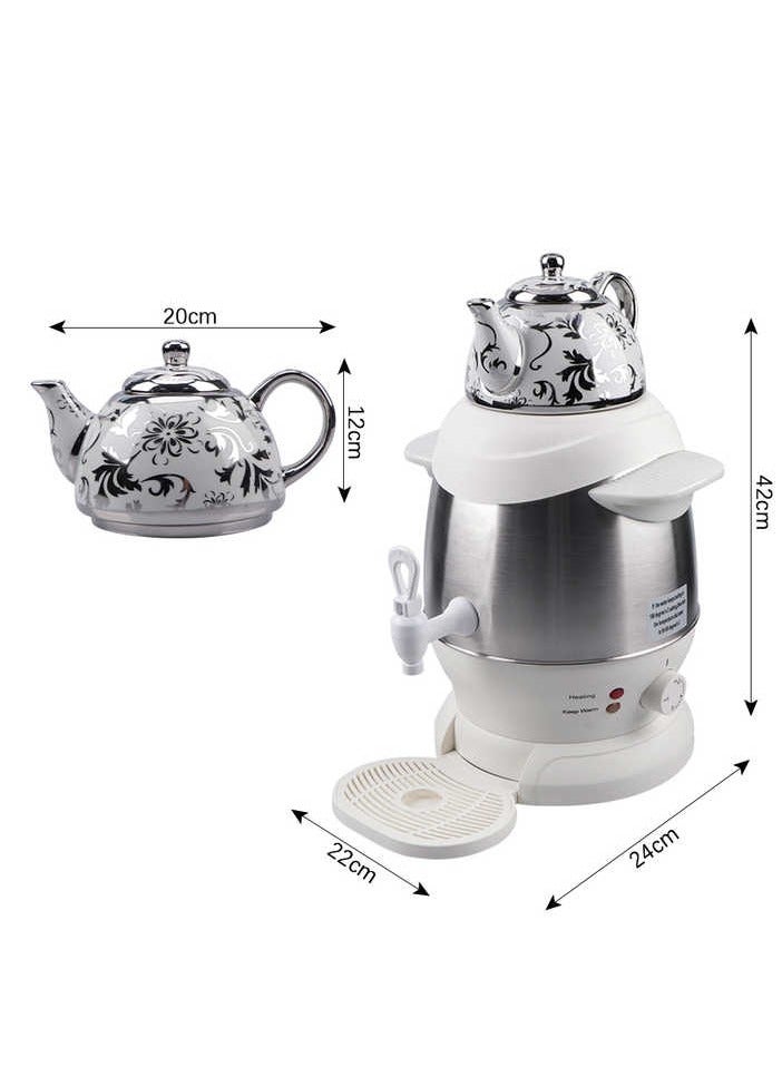 Electric Samovar Tea Maker Black Ceramic Enamel Electric Kettle with Thermostat, 6L Water Kettle Ideal for Brewing Traditional Tea, Heating Water, and Preparing Hot Beverages - Image 5
