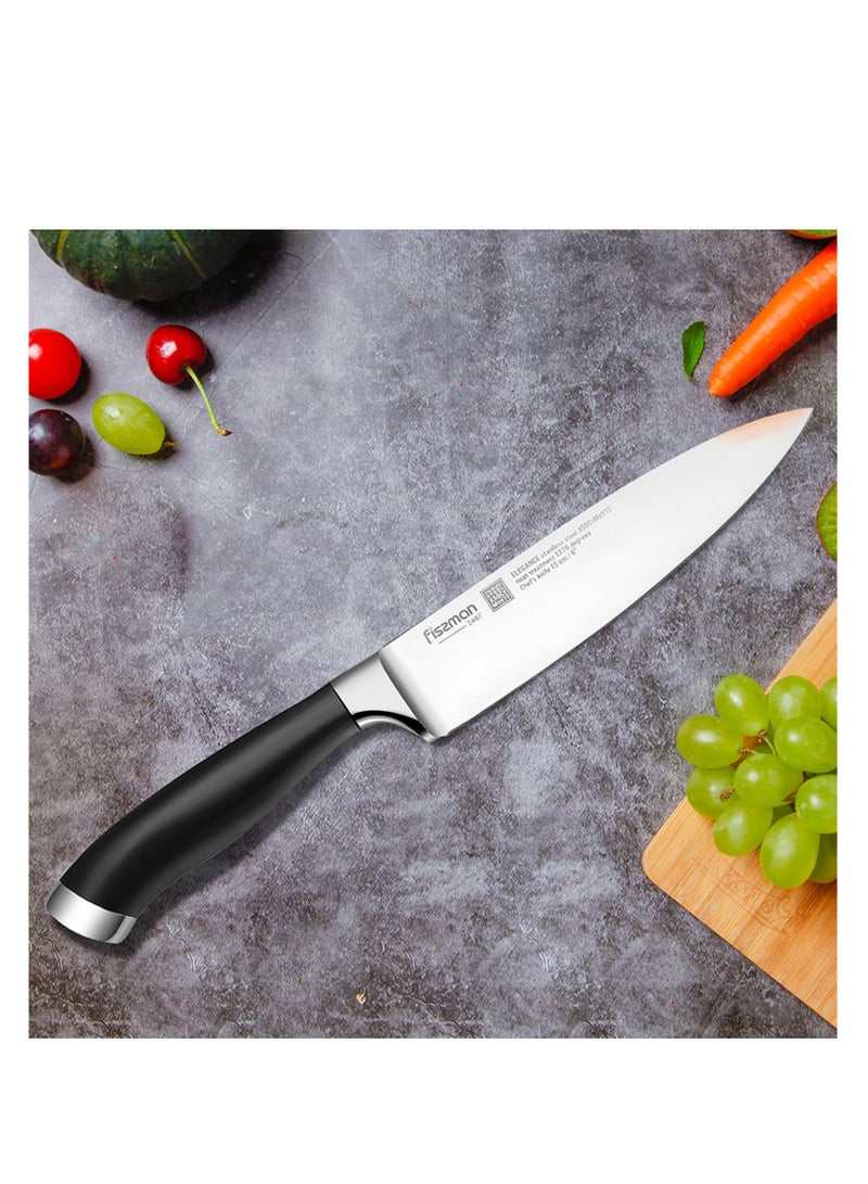 Fissman Chef Knife 6'' Kitchen Knife Ultra Sharp, German High Carbon Stainless Steel Knife Elegance Series, Professional Kitchen Knife, Ergonomic Handle for Home, Kitchen, Restaurant - Image 4
