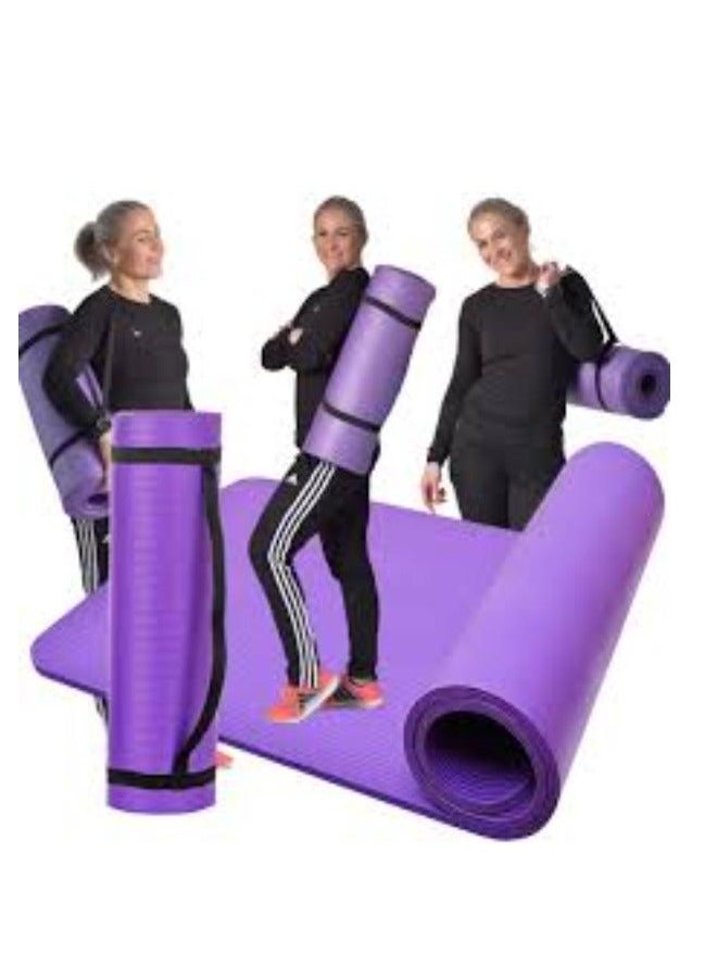 Extra Thick Exercise Yoga Mat with Carrying Strap - Image 1