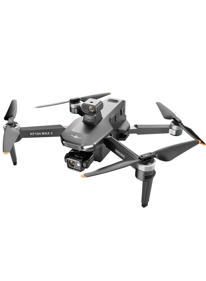 MZtoyz, KF104 Max 2 Drone, 4K Camera, 5G WiFi, 3-Axis Gimbal, Obstacle Avoidance, Brushless Quadcopter, 6KM Distance, 3 Batteries Included