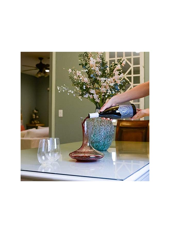 S-TOP Wine Decanter Hand Blown Lead-free Crystal,Aerator Glass Red Wine Carafe - Image 3