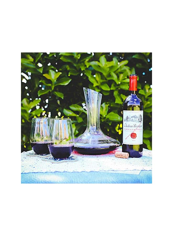 S-TOP Wine Decanter Hand Blown Lead-free Crystal,Aerator Glass Red Wine Carafe - Image 2