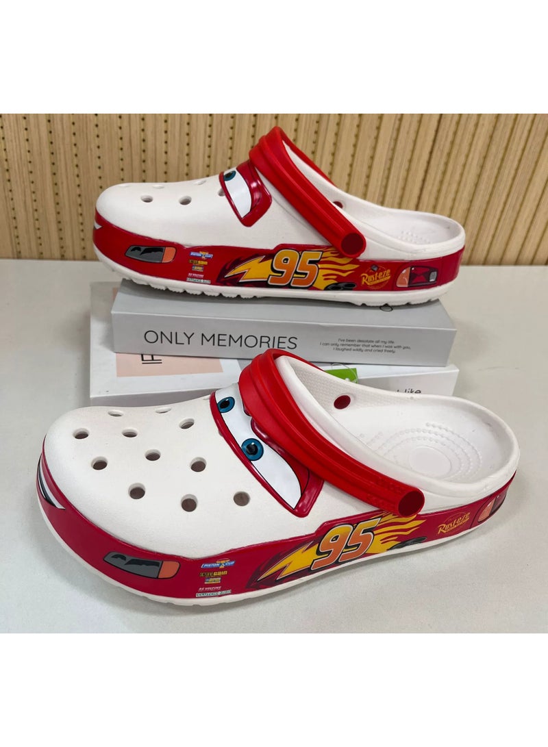Caroban Mcqueen 95 Car Shoes Men'S And Women'S Popular Outdoor Breathable Casual Beach Shoes Hole Shoes Baotou Sandals
