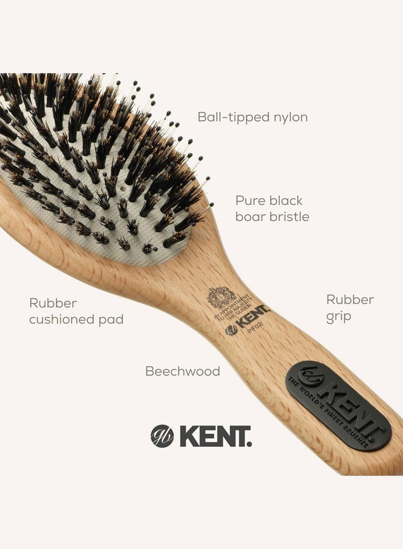 KENT PF02 Natural Shine Hair Brush - Pure Bristle, Compact Handbag Size for Smooth and Glossy Hair - Image 5