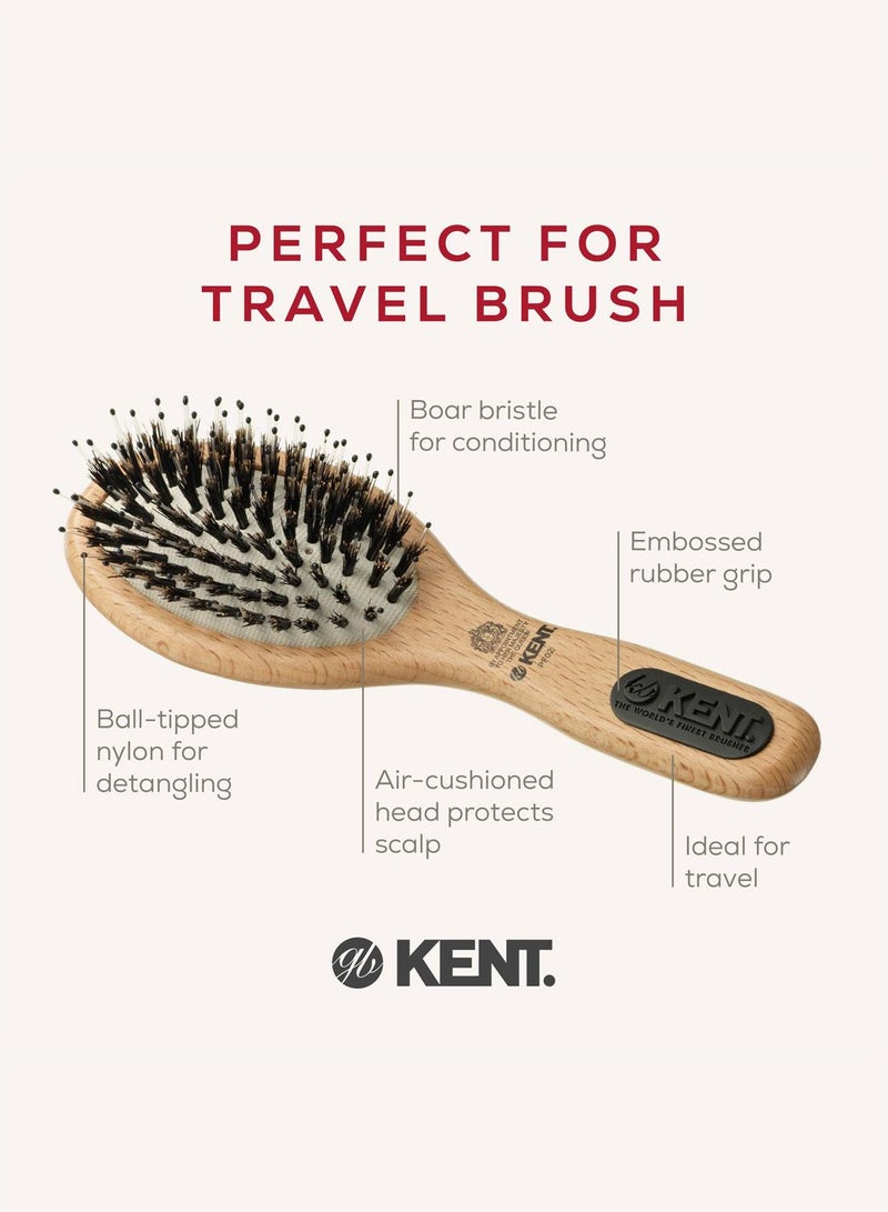 KENT PF02 Natural Shine Hair Brush - Pure Bristle, Compact Handbag Size for Smooth and Glossy Hair - Image 4