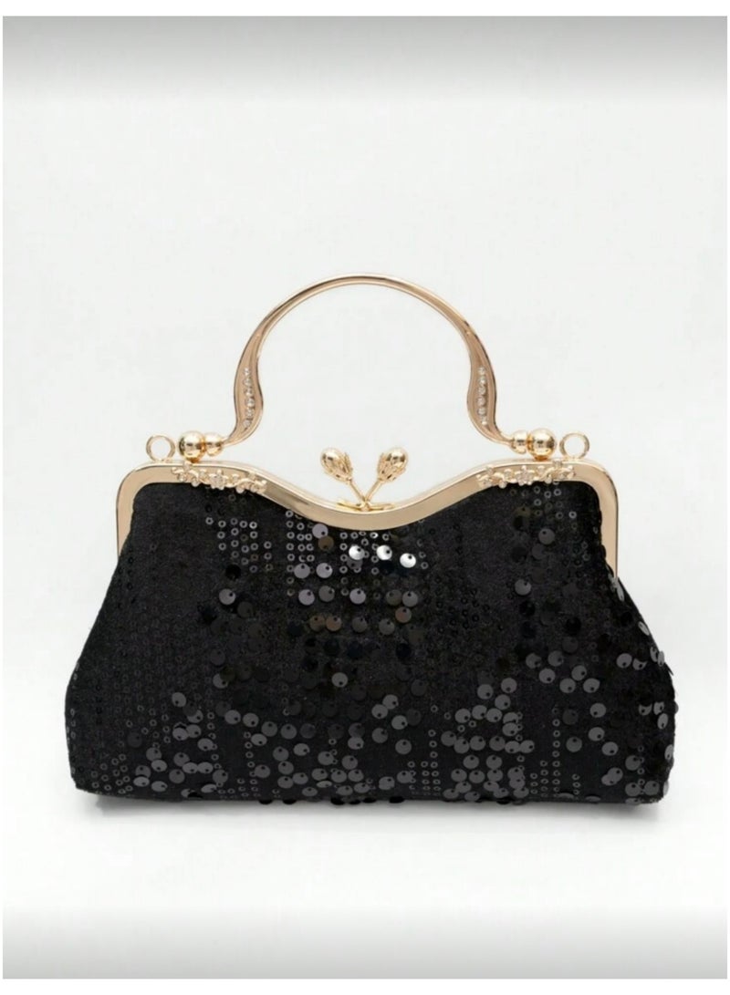 Women‘s Clutch Bag Fashionable Evening Bag Sequin Handbag Shoulder Bag with Removable Chain Perfect for Weddings, Ramadan, Birthdays,Prom Party,Gift For Woman Girl Mother Teacher - Image 1