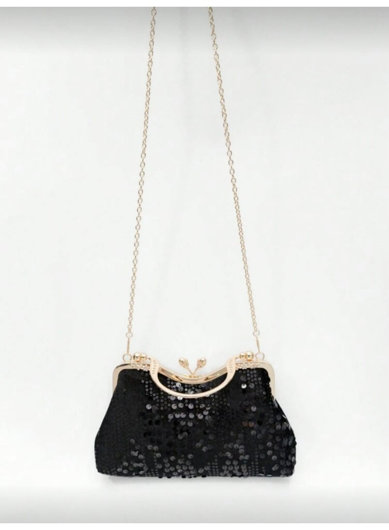 Women‘s Clutch Bag Fashionable Evening Bag Sequin Handbag Shoulder Bag with Removable Chain Perfect for Weddings, Ramadan, Birthdays,Prom Party,Gift For Woman Girl Mother Teacher - Image 4