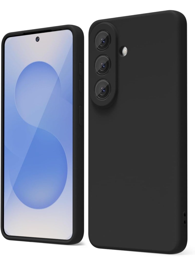 Silicone case for Samsung Galaxy S26 phone: Liquid silicone material with a soft texture - Slim case with a simple design suitable for shocks and slipping (Black, Samsung Galaxy S26) - Image 1