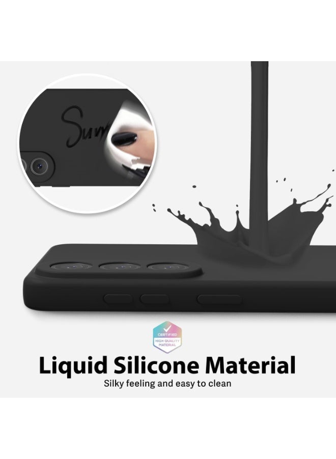 Silicone case for Samsung Galaxy S26 phone: Liquid silicone material with a soft texture - Slim case with a simple design suitable for shocks and slipping (Black, Samsung Galaxy S26) - Image 4