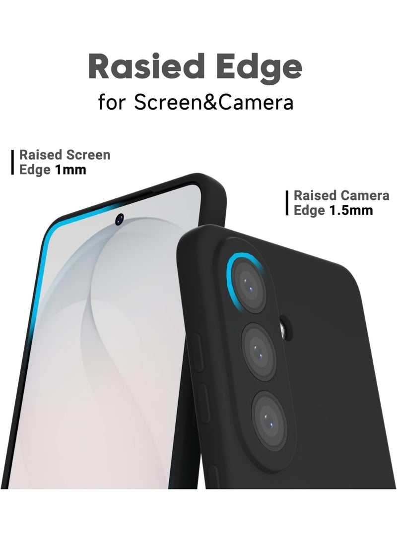 Silicone case for Samsung Galaxy S26 phone: Liquid silicone material with a soft texture - Slim case with a simple design suitable for shocks and slipping (Black, Samsung Galaxy S26) - Image 3