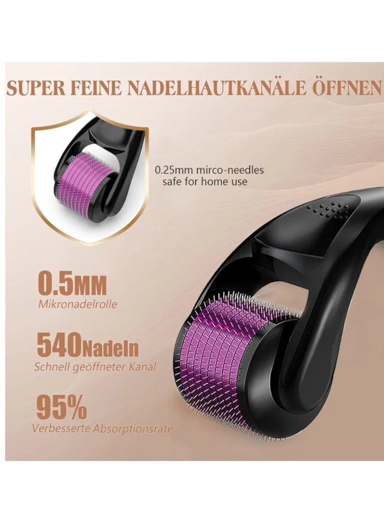Skin Roller For Hair Growth - 540 Microneedle for Skin Care System for Women and Men, Ideal to Keep Your Skin Young and Radiant - Titanium Needle Roller for Face and Hair - Image 5