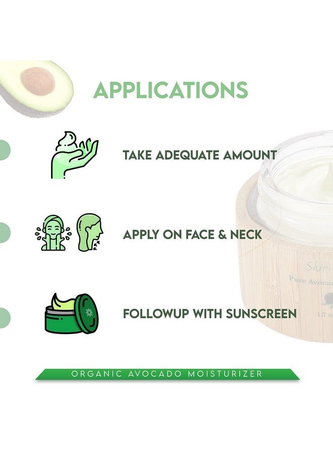 SHIRA Shira Shir Organic Avocado Moisturizer, 24-Hour Hydrating Face Cream Infused with Vitamins A, B, D, and E for Nourished Skin, Pure Face Moisturizer Cream(50ml)  - Image 4