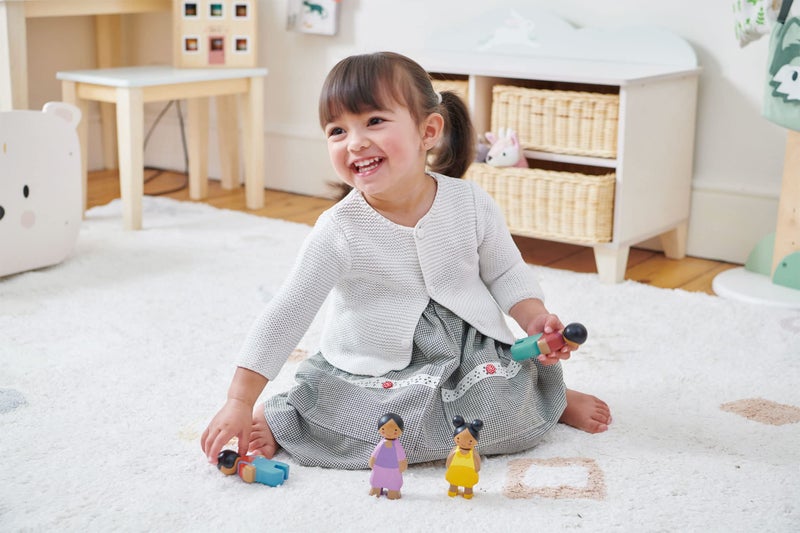 Tender Leaf Toys - Sunny Doll Family - Set of 4 Multicultural Wooden Dolls for Miniature Games and Doll House Play - Inspires Endless Imaginative Play - Age 3+ - Image 3