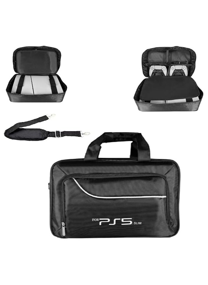TYCOM PS5 SLIM Travel Storage Cross Bag For PS5 Slim, - Luxury Waterproof Shoulder Bag For Playstation 5, Console & Accessories Storage Organizer (Black)  - Image 1