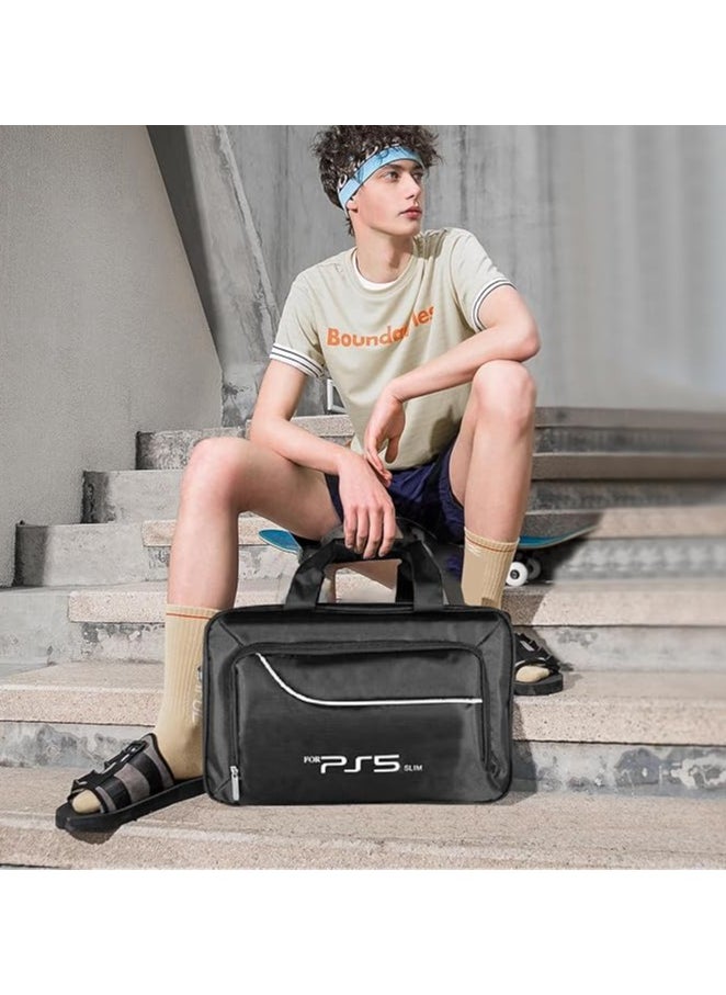 TYCOM PS5 SLIM Travel Storage Cross Bag For PS5 Slim, - Luxury Waterproof Shoulder Bag For Playstation 5, Console & Accessories Storage Organizer (Black)  - Image 3